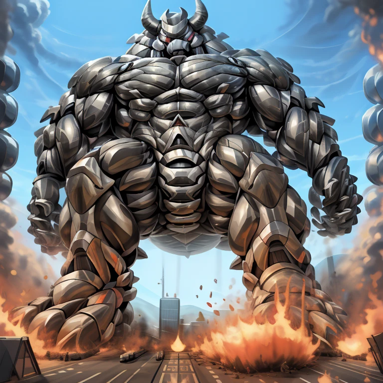 (masterpiece. official art. 8k. best quality. detailed full body. full body.)
(situation 1 : dominating mega_lucario. focus GIANT mechanical Muscular mega_lucario is trampling the CITY. macro. stomp. Low-angle perspective. emphasizing the immense size. The perspective is from below, emphasizing the sheer majesty and power of the Giant. giant art. He is much bigger than a skyscraper. Giga Giants. micro soccer field. looking down.)
(situation 2 :smoke and flames rising from the destruction in the city)
(Additional details 1: wearing a full-face helmet. helmet is jet black. The color of NANOSUIT is jet black. high-tech bio-mecha armor. real texture material. whole body shines like metal. Wearing cyberpunk mecha. emphasizes the muscles. suit fully made of metal. intricate armor. Robotic suit. suit fully made of metal. NANOSUIT with the same design as mega_lucario.).
(Additional details 2: (Detailed head. Detailed Body. Detailed abs. gigantic muscles. HYPER MUSCLES. Gigachad Muscular. big muscle. pecs. triceps. traps. unusually developed muscular body. body full of huge muscles. showing off muscles. pectorales enormes. Exaggeratedly huge muscles. huge muscles. long legs.).
(Additional details 3: nj5furry, Spread wings. It has wings. black have big wings. The claws are sharp. Sharp teeth.).