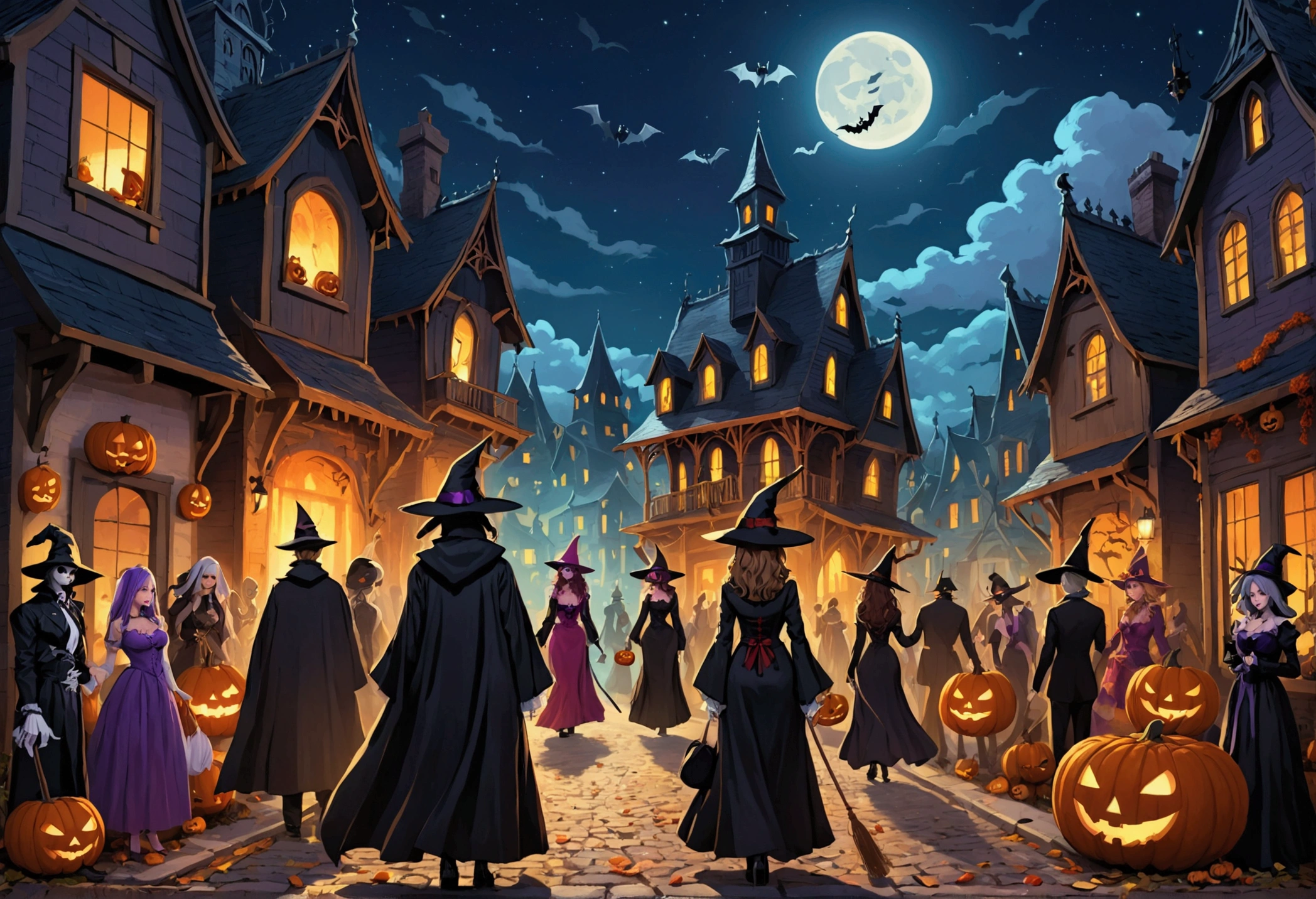 Um local de festa de halloween em uma casa