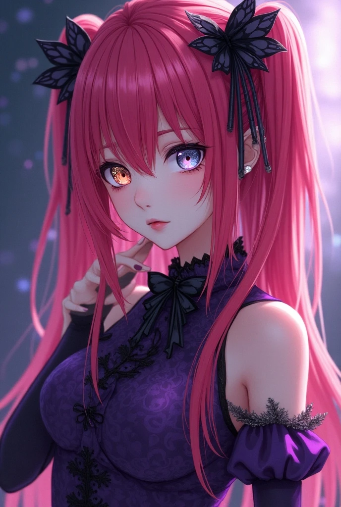 (studio lighting:1.2), deep focus bokeh, nino nakano, hair ribbons, goth style, 1 girl, nakano_nino, pink hair, blue eyes, black and white manga style,Junji Ito,horor,hight contrast,extreme shadows,haunting atmosphere,scary and mysterious scenes,mind-blowing visuals,creepy and unsettling, gothic girl nino, goth girl, goth outfit, Exquisite details,nightmare inducing,artistically stylized,expressive characters,intricate patterns,Terrible expectation,gothic and macabre,intense and mysterious,Masterful narrative,foreboding atmosphere,strange and supernatural,captivating and disturbing narratives,Subtle symbolism,dark and twisted,sublime e surreal,exploring the depths of the human psyche,psychological horor at its best,Convincing and thought-provoking,transcending the limits of reality and imagination