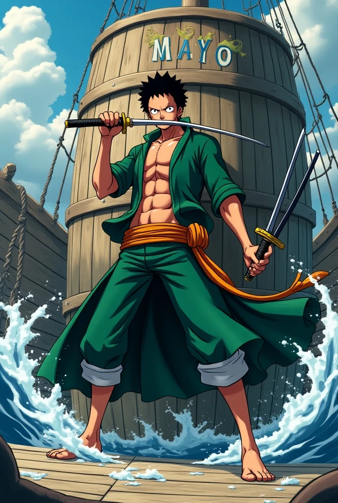 Luffy with Zoro: Luffy, the captain of the Straw Hat Pirates in "One Piece," forms a formidable duo with Zoro, a skilled swordsman. Zoro's dedication to his training and his unwavering loyalty to Luffy make them an unstoppable team.