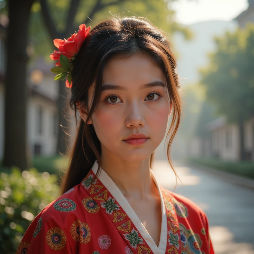  are of the best quality，  ultra high resolution， Official Wallpapers， （Realistic：1.4）， （ 1 Hmong girl ）， （18 year old girl）， Hmong headdress ，Miao clothing，  highly detailed facial ，  beautiful eyes ， （Smile：0.6），   and look at the audience，（After the Rain，Outdoor，Wet） extremely detailed CG unity 8K wallpaper， Facial glow， illumination， traditional headdress ， whole body， masterpiece，超Realistic，32K， extremely detailed CG unity 8K wallpaper，  are of the best quality