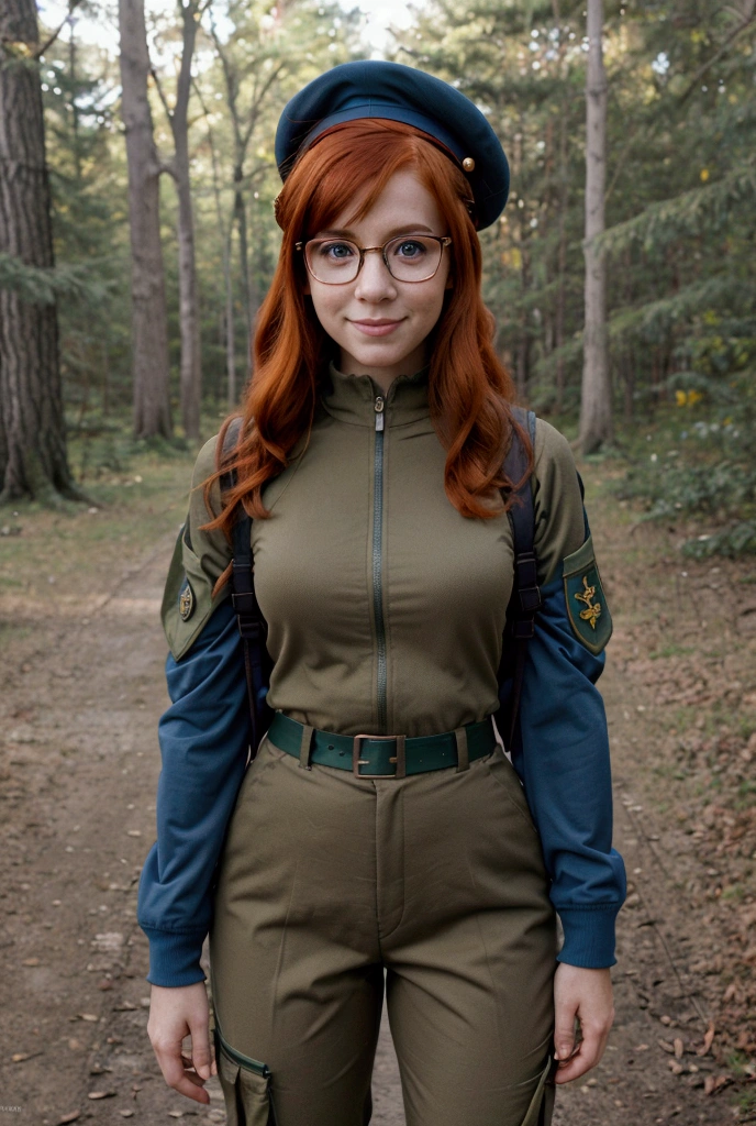 buhanka, cosplay, photo of a cute girl, helmet, red hair, thighhighs, short hair, hands on hips, loincloth, military uniform, blue eyes, <lora:buhanka-000030:1>, 8k uhd, dslr, soft lighting, high quality, film grain, Fujifilm XT3