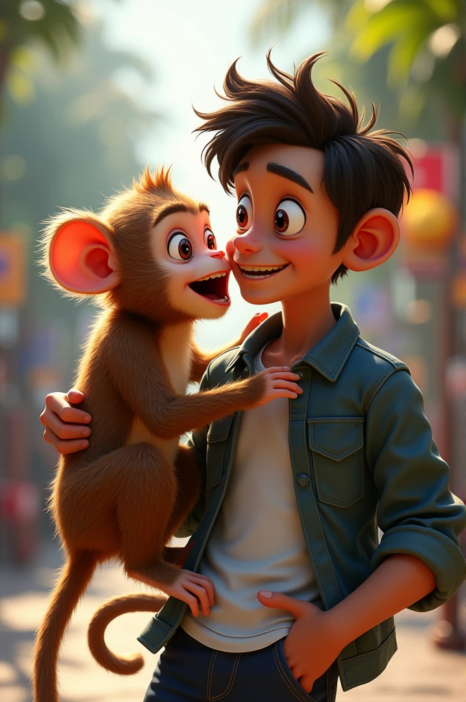 Curious George talking to Luisito Comunoca