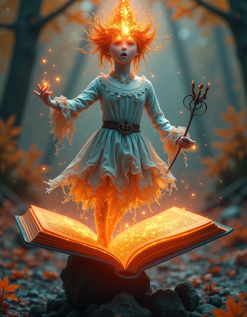  Surreal Digital Art Style ，“Fairy Tales” ， Fantastic World from the book in the center ，Open book， Ultra Detailed Double Exposure Fantasy Illustration，masterpiece，Movie， Andreas Lee ， Luke Gram ，Photorealism，Backlight，Gorgeous light