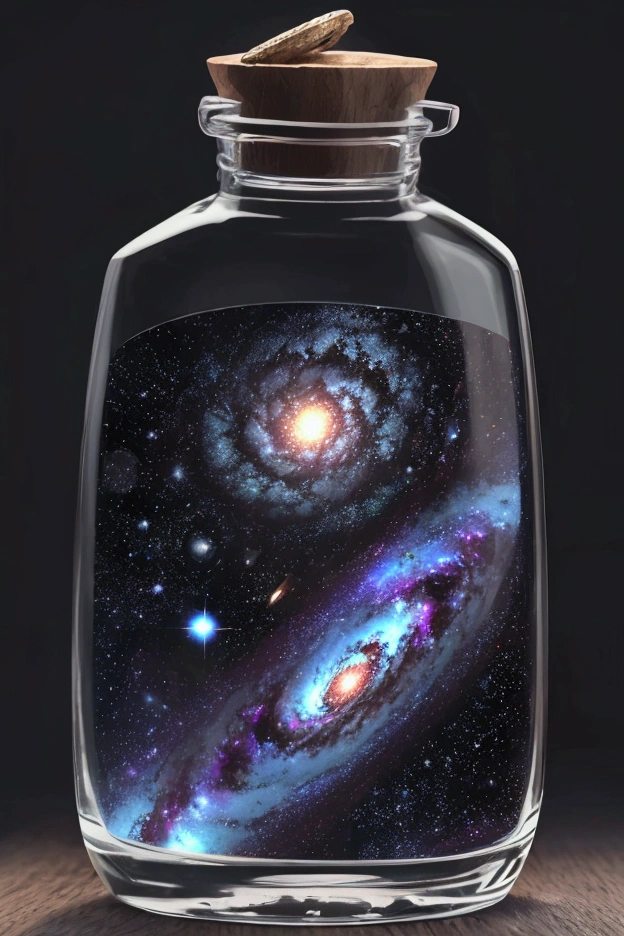 a galaxy inside a bottle