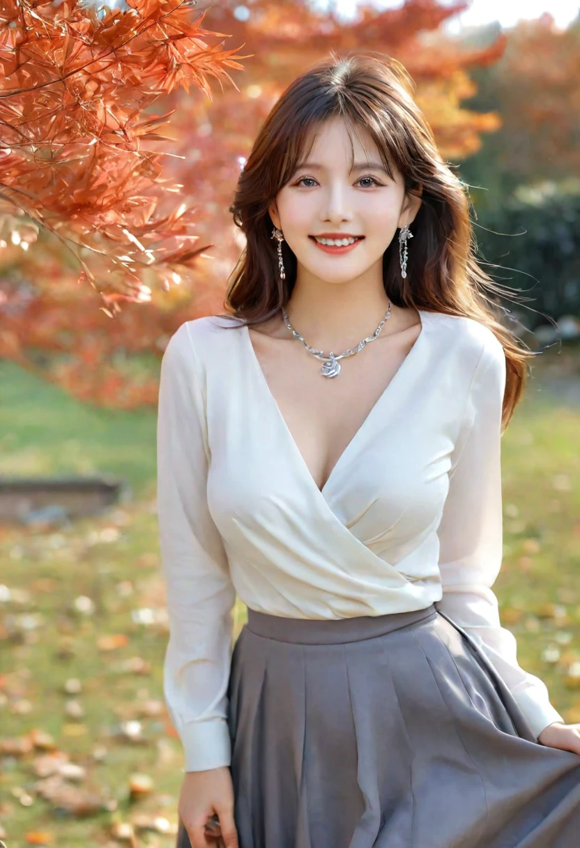 8K, masterpiece, RAW photo, highest quality, realistic, extremely detailed CG unity 8K wallpaper, Depth of bounds written, cinematic light, Lens flare, ray tracing,
BREAK, (very beautiful face, beautiful lips, beautiful eyes), ((super dense skin)) 1 girl,, (very slim slender fit-muscled body:1.3), ((looking at the viewer)),(big smile:1.3),, {{(red mini skirt )}}, pantyhose, , walk , front shot,, look forward, {{((Blouse with lace:white:see-through))}},,(looking at the viewer:1.3) , Stockings with lace,((Lace Pleated Skirt)),{{simple background}}