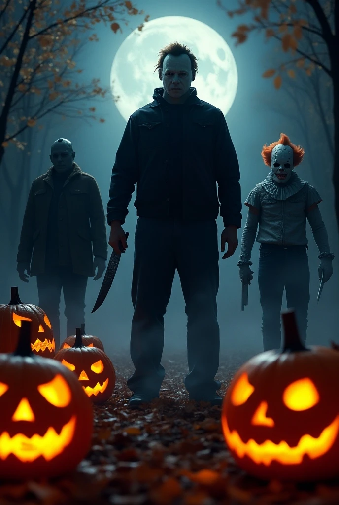 creepy photo of a clown in the middle surrounded by zombies, scary atmosphere. dark night time photography style with flash and lights on at an old house fire is burning down everywhere all around them cinematic lighting 8k hyper realistic detailed masterpiece painting render highly symmetrical intricate octane unreal engine redshift hd artstation deviantart close up portrait behance cgsociety concept volumetric light