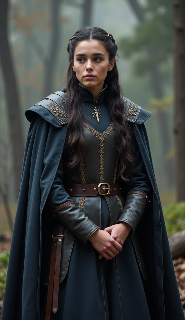 female, (pale skin:0.4), fantasy RPG, dark mage, clothes, straight hair, basement of a castle, (detailed skin:1.4), realistic, film grain