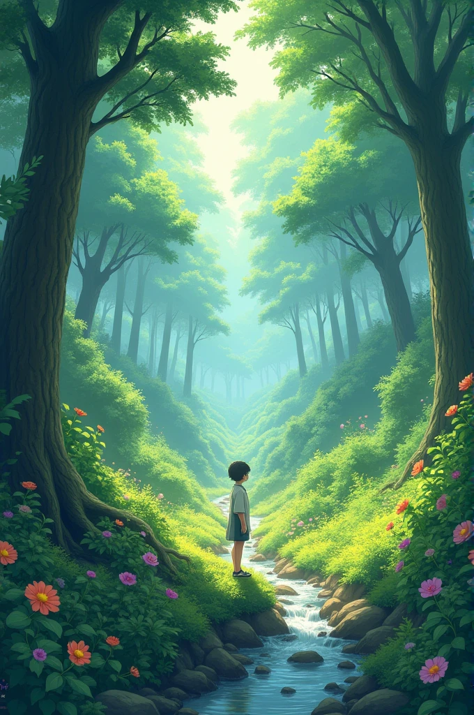 In the realm of digital art、A masterpiece unfolds before us, meticulously crafted by the brilliant minds behind Sea Art&#39;s artificial intelligence and AI painting technology.。「The Secret Garden of Kouhav1」This exquisite work of art entitled、It encapsulates the vibrant energy of a lonely boy embodied within him.。This scene is、Take us to a quiet and private corner surrounded by lush greenery.、Every detail expresses depth and emotion。 The boy had a shy look on his face.、Mr.々Standing alone in the middle of a quiet garden surrounded by colorful flowers。The sun&#39;s rays、