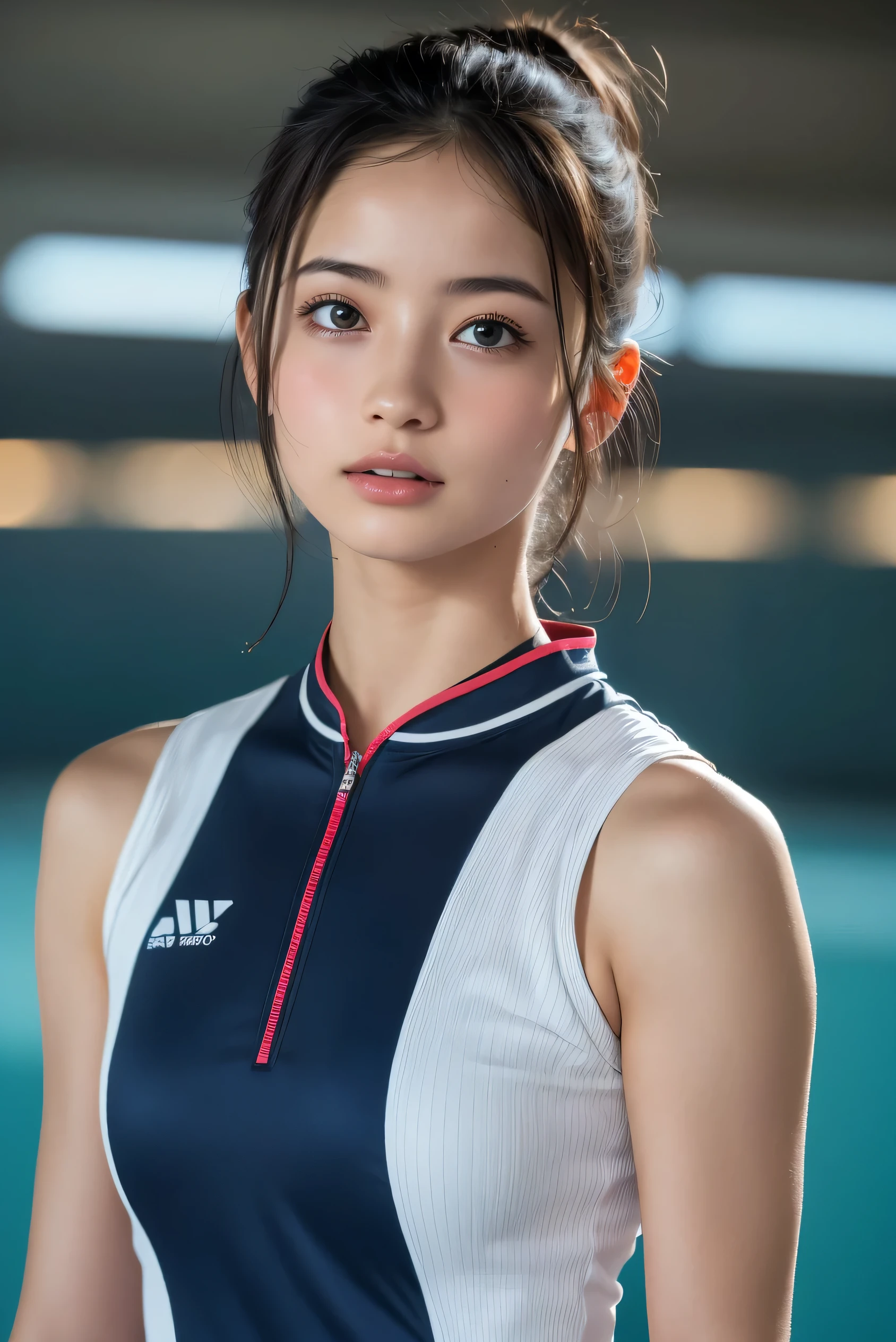 (8k, RAW Photos,Best Quality, High Resolution :1.1), (超Realisticな:1.4),(Realistic, Realistic:1.3),The beauty of Japan、Rhythmic Gymnastics Club、Rhythmic Gymnastics Uniform、(( upper body:1.3))