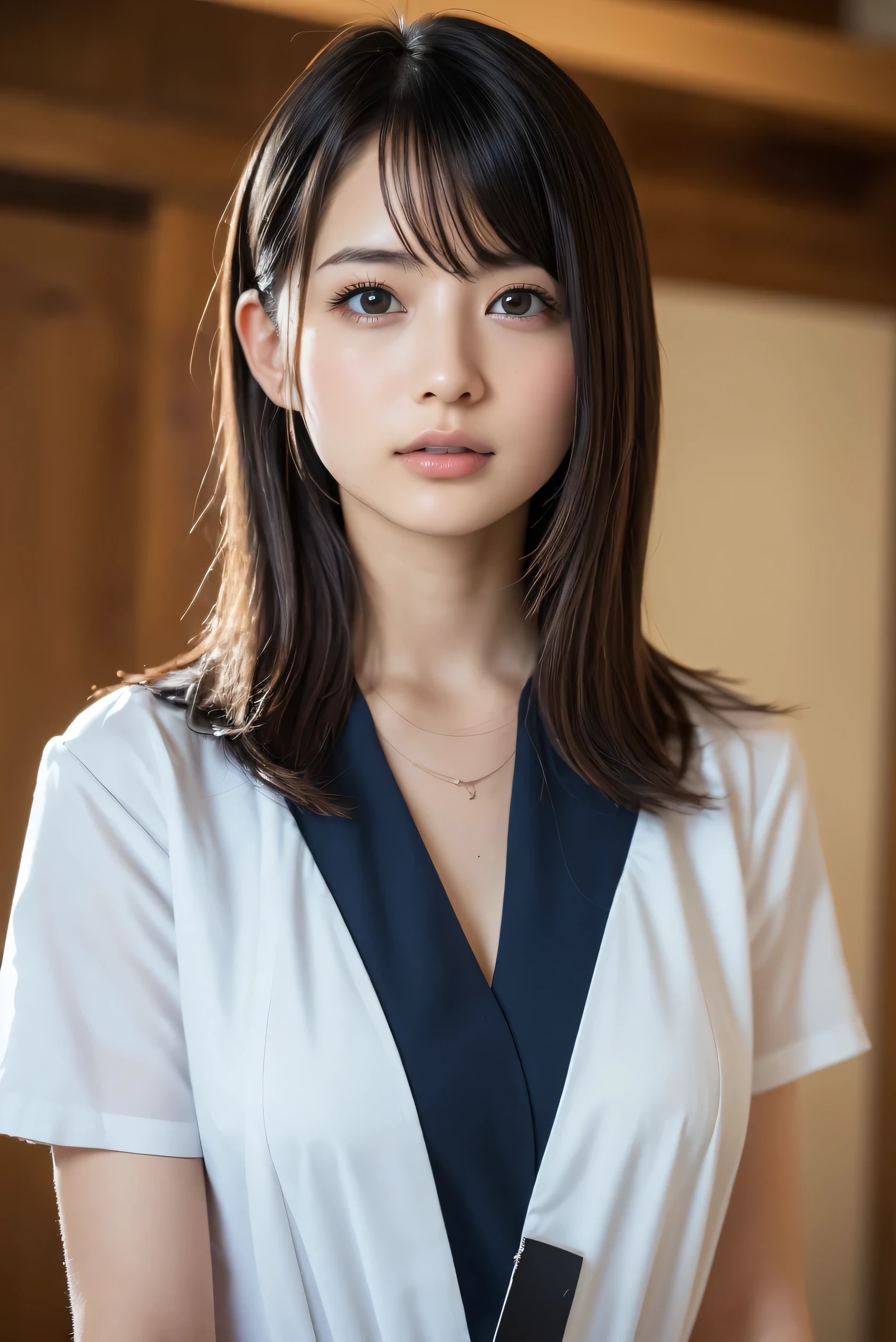 (8k, RAW Photos,Best Quality,  high res:1.1), (超Realisticな:1.4),(Realistic, Realistic:1.3),The beauty of Japan、nurse、nurseコスプレのマッサージ師、(( upper body:1.3))