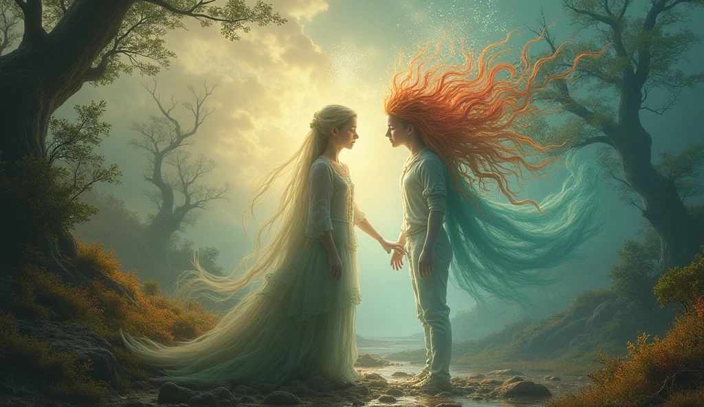 Background image for an interactive notebook about anxiety that comes out as a man and a woman