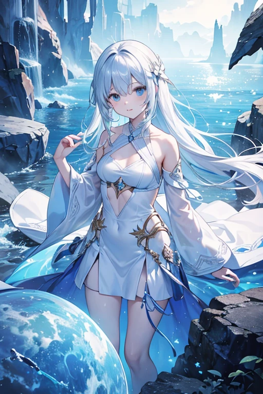 Big Breasts、Long Hair、Twin tailagic Warrior、See-through、From the knee up、Wet