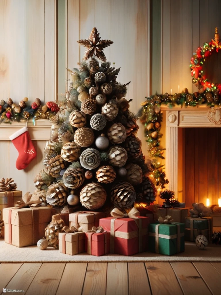  Christmas decorations 、Christmas tree、 High Resolution , masterpiece, Best Quality,  high detail,  high definition models, 