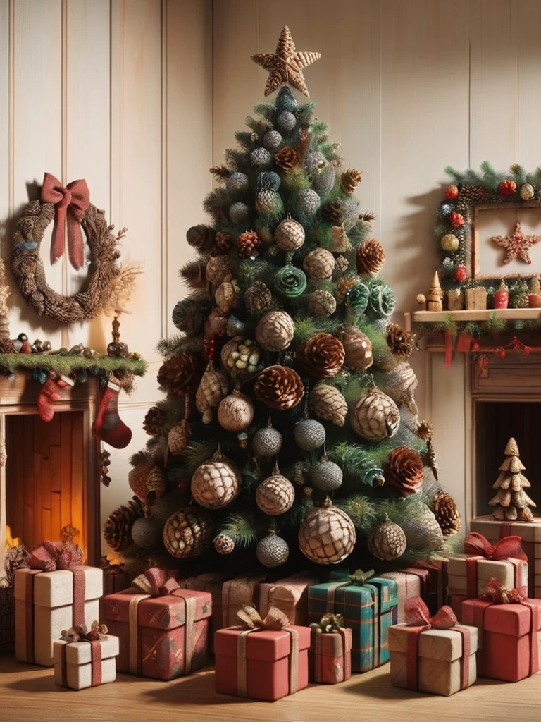  Christmas decorations 、Christmas tree、 High Resolution , masterpiece, Best Quality,  high detail,  high definition models, 