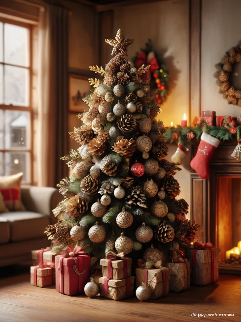  Christmas decorations 、Christmas tree、 High Resolution , masterpiece, Best Quality,  high detail,  high definition models, 