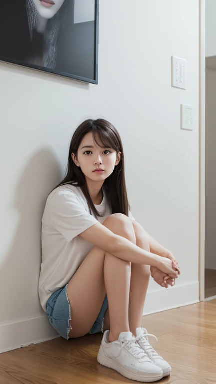 masterpiece, Highest quality, 8k, 15 years old , RAW Photos, Confused, Award-winning portraits, alone, noon, Idol's face, Delicate girl, Digital single-lens reflex camera, Looking at the audience, A shy smile、shame、Blushing、Thin arms, Small breasts, Nipples, Small Ass、Narrow waist、Frank, Sophisticated, like々new, Thin arms, Professional Lighting, Film Grain, Iris, chromatic aberration, (Detailed eyes and face:1.0), (Bokeh:1.1),(Super cute face:1.2)、(美しさのnew顔:1.2), White bra