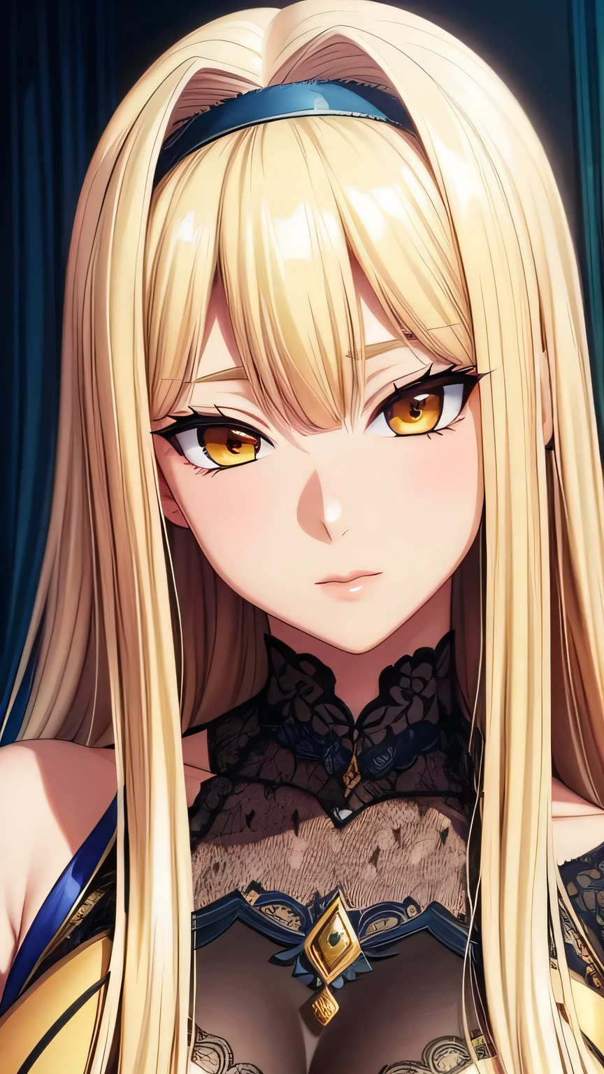 (masterpiece, best quality), intricate details, 1 girl, long hair, blond,