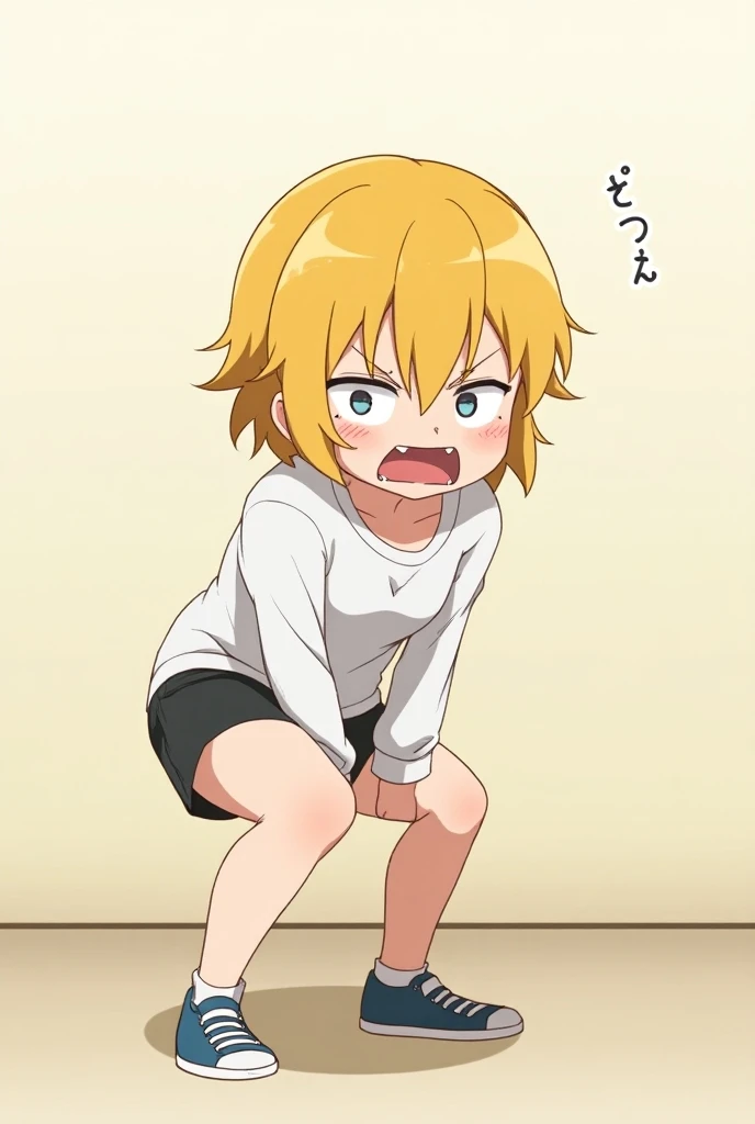 anime blonde boy, ass, cum, white socks, cute boy, dick out, dick visible