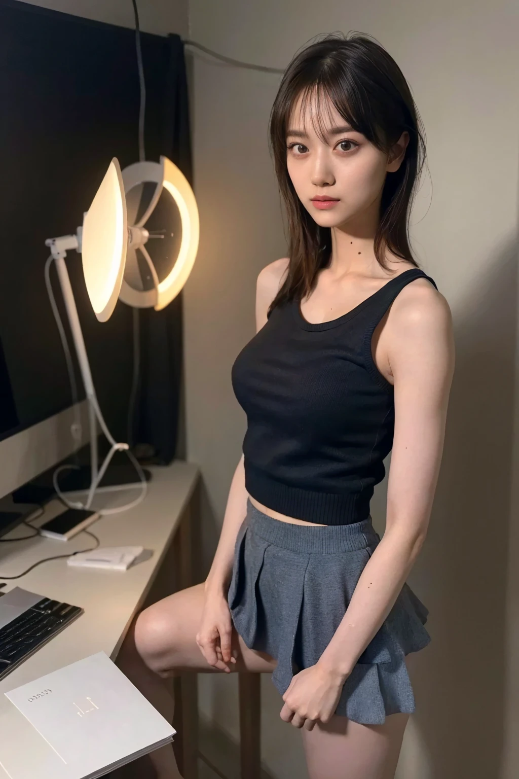 (Highest quality, 8K, 32k, masterpiece, Ultra-high resolution: 1.2), 1 Girl, Beautiful Japanese Women, Tight waist, China dress: 1.4, OL, From the back, office, mechanical, (Protruding buttocks: 1.2), Detailed face, short hair, Korean Idol, Nogizaka idol, actress, idol carving, Android, cute, smile