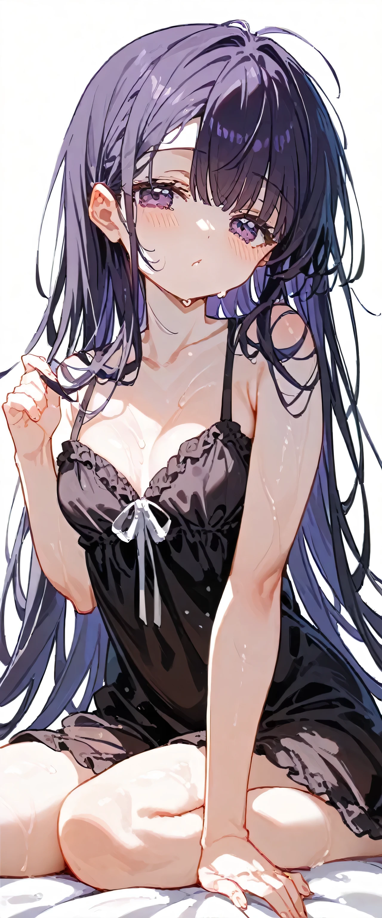 ultra detailed,((1loli)),((nsfw)),(petite),((nude)),((lying)),((peace sign)),((very long hair)),((black hair)),((Smile)),((surprised)),(((excessive cum))),(((cum on hair))),(((cum on body))),((cum on breasts)),((large breasts))