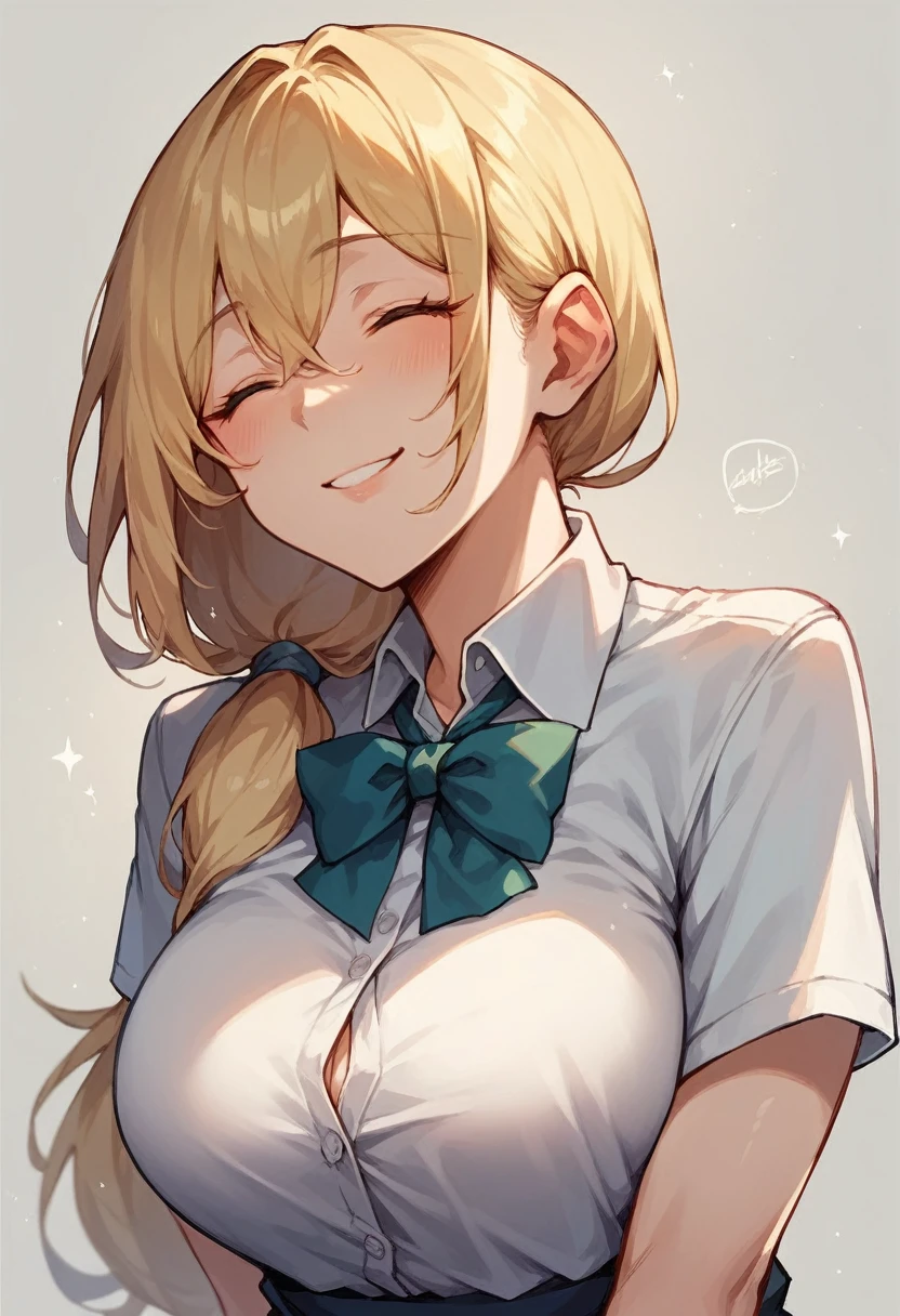 NSFW,One girl,
(Flat Chest:1.5),(Flat Chest:1.3),(skinny:1.5),(Open the buttons on your shirt:1.3),Beautiful breasts,(show off your small breasts:1.5)
Blonde, {{{Half Twin Tail:1.3}}}、break,blush,Beautiful eyes, bow, 赤いbow, Long sleeve, White shirt, Collared shirt, skirt, プリーツskirt, 黒いskirt, Small breasts,
{{{Face close-up}}},Upper Body,
Look down,View your viewers,
Tabletop, Highest quality, , Absurd, Perfect Skin, Detailed skin texture, Ultra-detailed, 8K, Intricate details, Beautifully detailed face,High resolution,
{{{Shadowed face}}}, mock, {{{Grit your teeth:1.2}}}, Grin, smile, Looking down at the viewer, masterpiece,Absurd, Beautiful detailed face when viewed from the front,