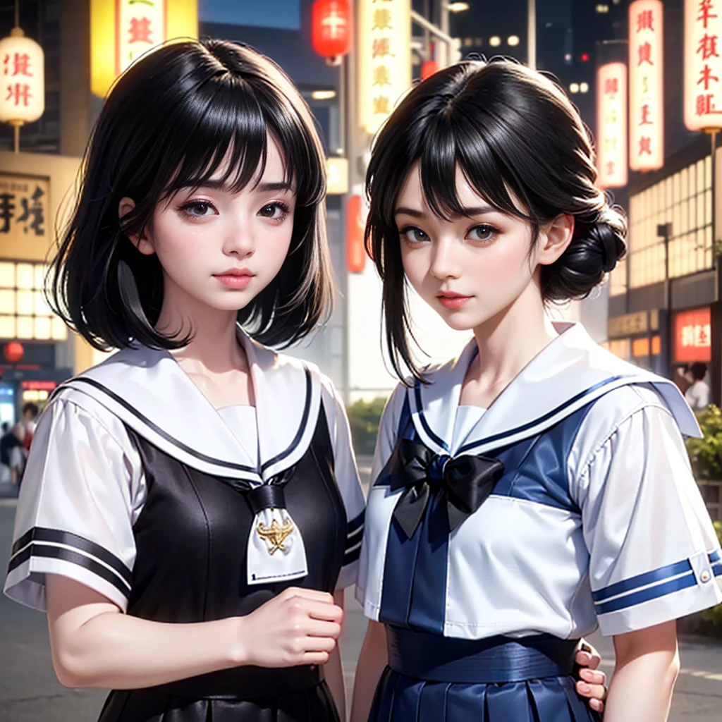 two  girls dressed in sailor costumes standing next to each other, extremely detailed artgerm, ilya kuvshinov and artgerm, artgerm jsc, artgerm and lois van baarle, by Sailor Moon, wlop and sakimichan, artgerm. high detail, in style of artgerm, artgerm style, high quality, (RAW photo, best quality), (realistic, photorealistic: 1.4), (extremely delicate and beautiful: 1.4), amazing, fine details, masterpiece, ultra detailed, high resolution, best illustration, best shadow, intricate, ( extremely intricate: 1.2), (exquisitely detailed skin), cinematic light, perfect ???????, (cool color: 1.4), sharp focus, 8k UHD, DSLR, (Fujifilm XT3),(Sailor Jupiter:1.4), (Sailor Mercury:1.4), ,(Fondo de ruinas de mazmorra en ruinas piedras grandes :1.4 ), (Sailor moon Jupiter:V2.1), (Sailor moon Mercury:V2.1), (estilo cinematográfico :1.4), (efectos cinematográfico :1.4), (colores cinematográfico), Epic Fantasy Art Style HD, 4K fantasy art, epic fantasy digital art style, epic fantasy art style, Fantasy Woman, epic fantasy art portrait, Epic fantasy style, hyperrealistic fantasy art, hd fantasy art, Epic fantasy character art, epic fantasy art, in style of dark fantasy art, epic fantasy digital art