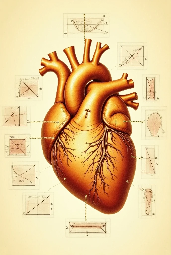 A visual representation of a healthy heart with a green checkmark and a blood pressure monitor showing normal levels.