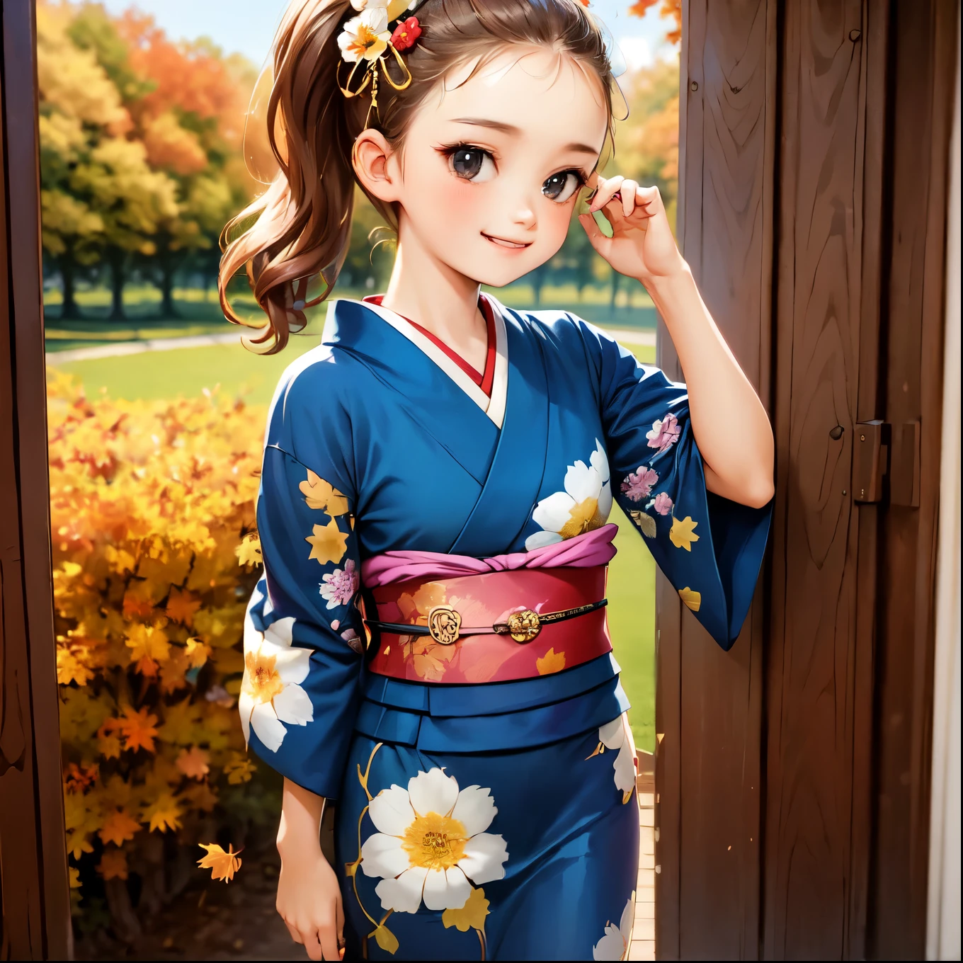 , playground, busty, petite, transparent nude kimono, 1 girl solo, 8 , chibi, mini girl, child, brair, ridiculously long hair, big hair, curly hair, heart ah, low double tail, flat chest, frosted, short stature, stunted, short stature, short stature, 1 girl,