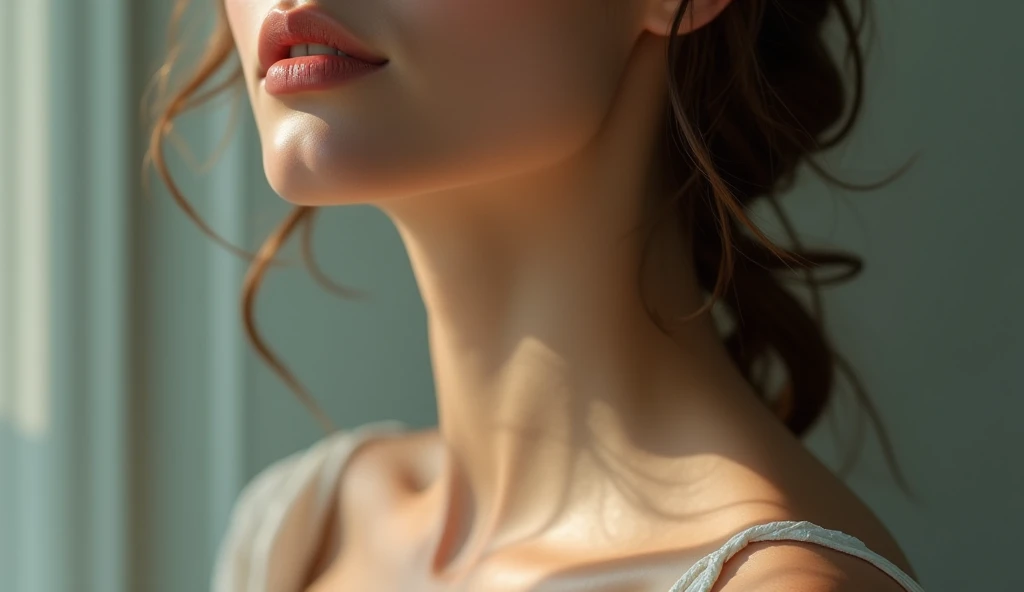 (1girl), C-cups, realistic, photorealistic, detailed facial features, beautiful eyes, delicate lips, porcelain skin, natural lighting, warm color palette, cinematic composition, high resolution, intricate details, masterpiece
