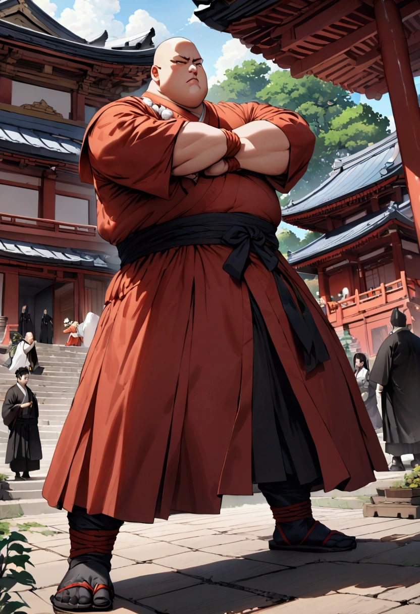 Japanese monk、I&#39;m a little overweight、  round sunglasses、Equip a ritual item 、Hero of Justice、One Punch Man、exorcist、Japanese Temples、Strongest