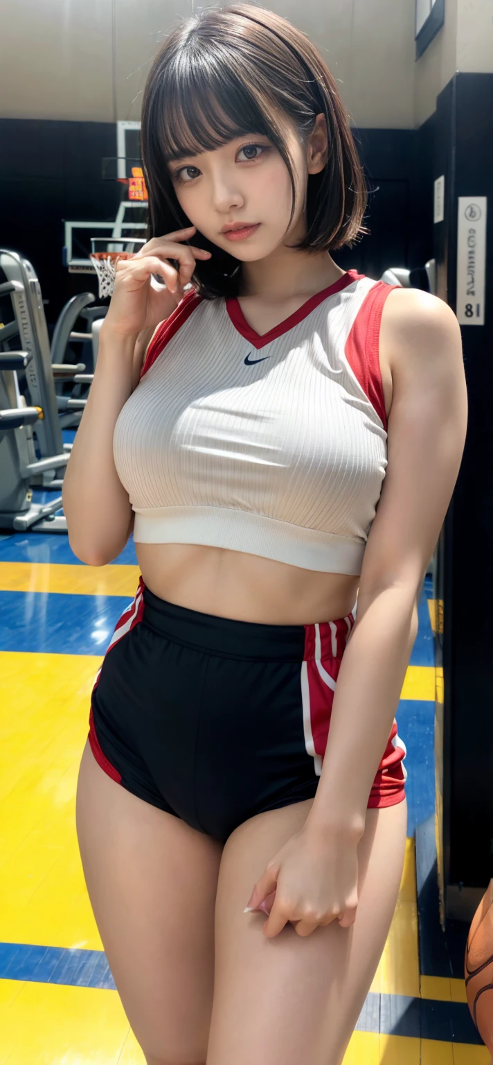 a captivating pov photo of insta model <lora:sandy:1> sandy, 22 years old, hmong, fit, slim, petite, wearing a sports bra and sweat pants, on an early morning jog in the park. amazingly capturing her essence and beauty. ((photo realistic)) (hdr) (detailed faces)