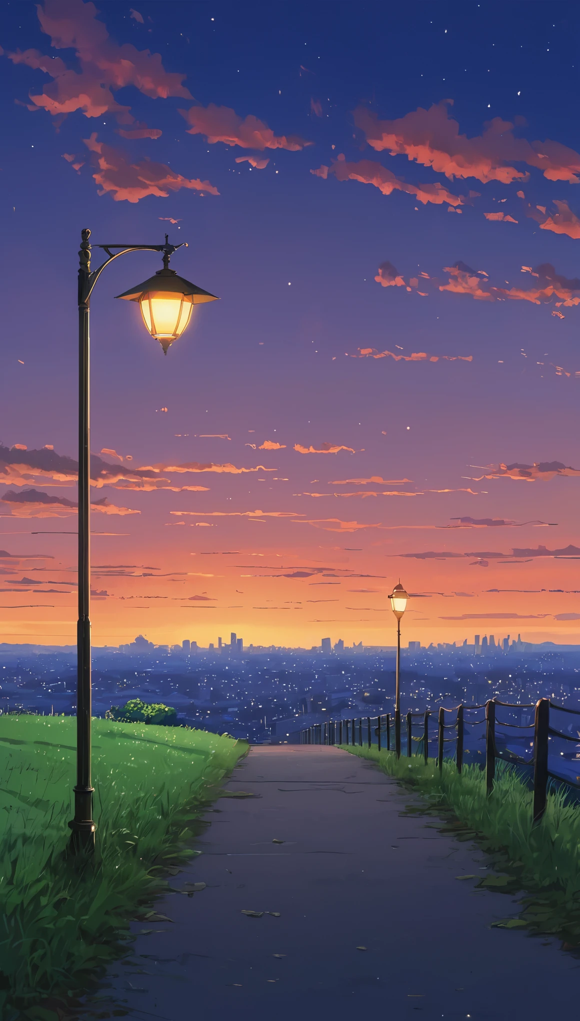 (Minimalism:1.4), Draw simple Ghibli-style art: a street lamp, field lighting, night, serene, cozy, microdetail!!   view incredible anime-realistic colors sunset Ghibli microdetail!!!!!!! sky clouds !!!       !!!!studio ghibli, miyazaki, , Makoto Shinkai!!,  anime movie background the best quality the best of SeaArt ultra HD  