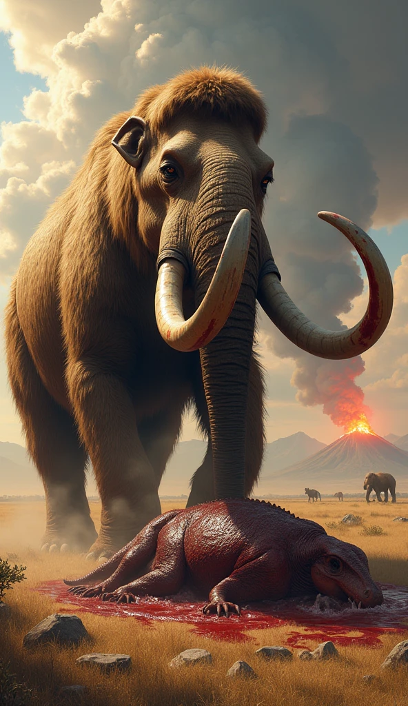 Mammoth standing full of skull around 