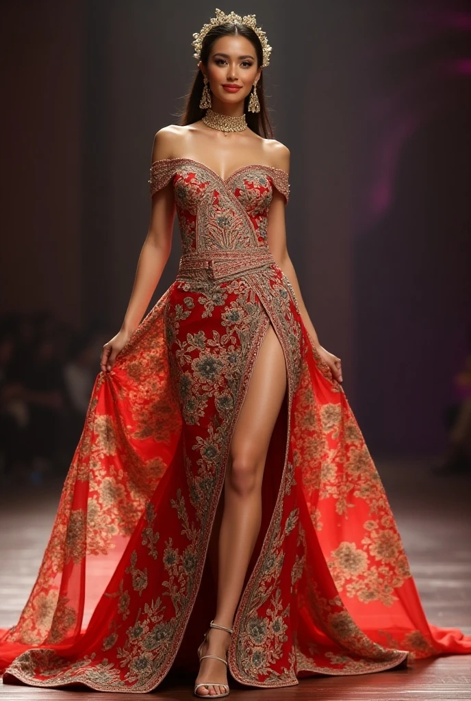 tall girl model on stage