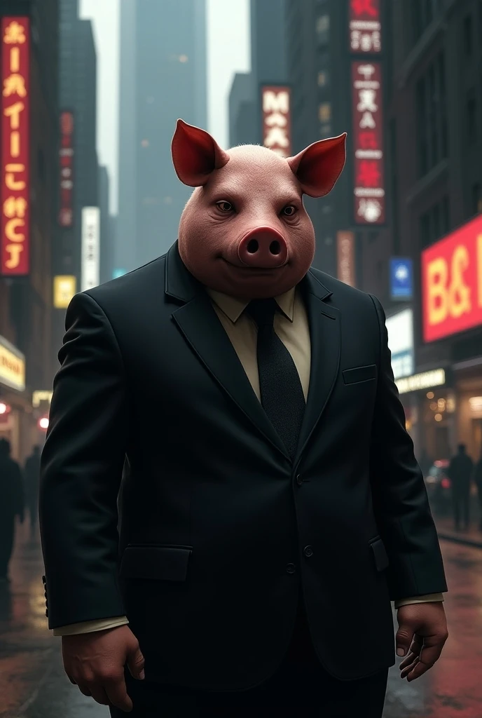 Anthropomorphic pigs, dressed in a suit, Smoking, lightroom, Cinematic, hdr, primitive, Intricate, High quality, soothing tones, Intricate details, Low contrast