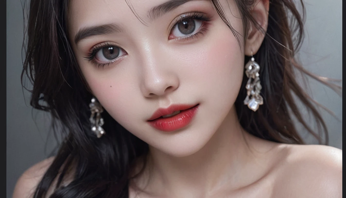 8K,  ultra high resolution,  HIGHEST QUALITY , masterpiece,  surrealistic ,  photo ,  1 girl at home, (18 years old:1.3),  pretty girl, Cute face, 每个细节都beauty的眼睛, 細かく detailedに, Gothic,Solo Girl,Back alleys in heavy rain,goth girl ,earrings,Gothic式慢节奏翻拍,Gothic式连衣裙,(Shiny golden brown hair ,Short Ponytail),(Princess face composition,Big eyes,Pointed Mouth,Red lipstick,Cute round face, a happy smile ,blush with embarrassment,blush,),(8K quality,desktop, HIGHEST QUALITY , ultra high resolution出力image,), intricate detail ,(非常に detailedな生の全身 photo :1.3),(Picture Mode Ultra HD),、Through 、View audience、beauty,Long Neck、Smile、 Please close your mouth and laugh 、((( ideal body proportions ))),A cup small breasts :2,、image:2、  perfect anatomy 、Vivid details、 detailed、 surrealistic 、Light and Shadow,glare,Fashion magazine cover,Thin lips