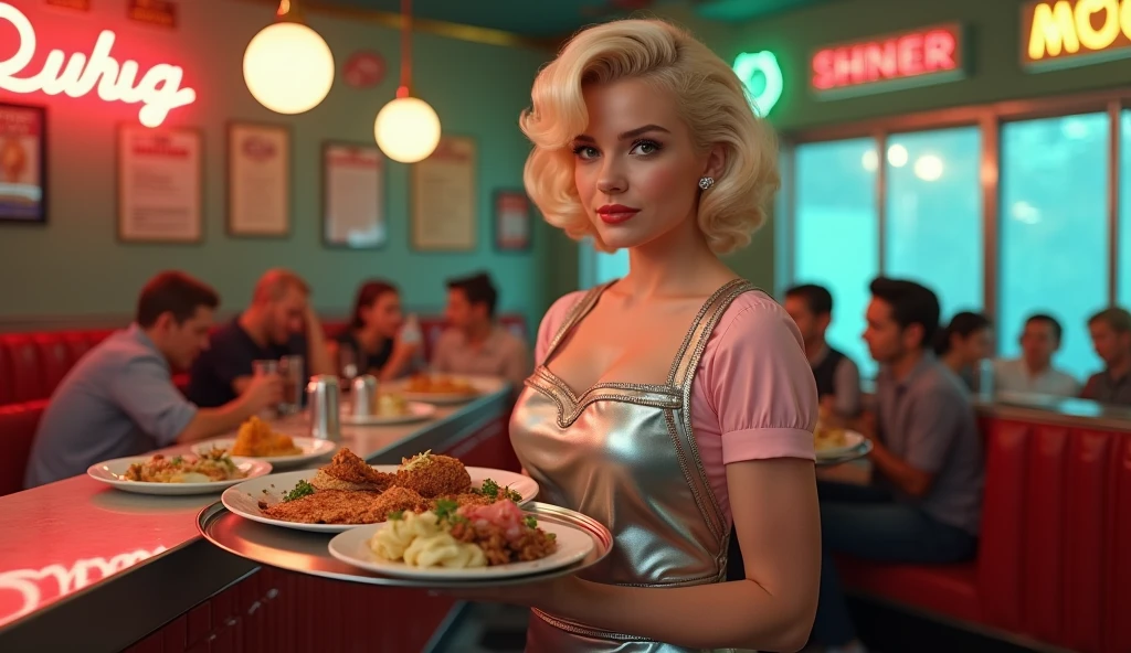 Marilyn Monroe, from the 1950's actress, reimagined as a waitress in a ...