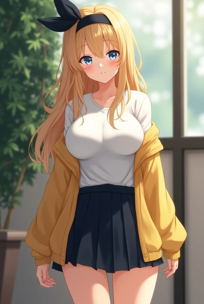 ((table top, highest quality, High resolution, nffsw, perfect pixel, 4K, nffsw, nffsw))), 1 girl, single, one person, beautiful woman,whole body, ((long hair, bangs, blonde)), ((purple eyes, beautiful eyelashes, realistic eyes)), ((detailed face, blush:1.2)), ((smooth texture:0.75, realistic texture:0.65, realistic:1.1, Anime CG style)), medium breasts, dynamic angle, perfect body, Very embarrassing panic smile,White Tennis Wear, Shirts with short sleeve collar,pleated skirt,nipple,spread legs,Sperm overflowing from genitals,hairy genitals,whole body精子まみれ,daytime,In town,outdoor