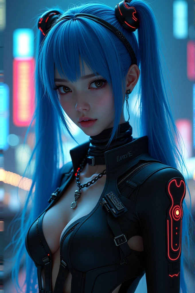 blue hair girl, cyberpunk sexy sex