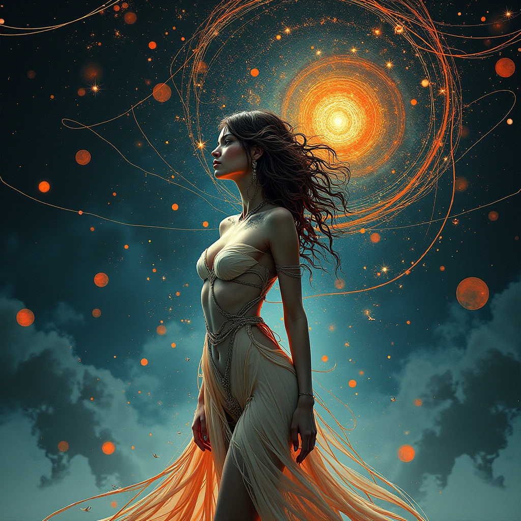 Witch Nebula ,Glowing jack-o-lanterns, Biomechanicals, Strangely, horrid, nightmare, Very bright colors, Galactic particles , There is bright light, Mshiv, wallpaper art, ultra HD wallpaper
