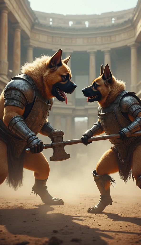 Bulldogs Having A Sword Fight