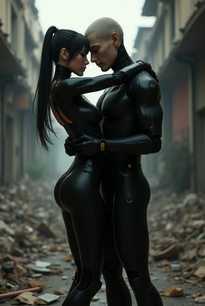 Full body, perfect face, big green eyes , fight pose, muscular female, muscular back, Big ass, Dinamic pose, (Character sheet), pale skin, full nude anatomy, small breast, hair band, curly hair, very short hair, , facial expresions, black hair, ponytailhair, multiple angles, perspective, multiples images.