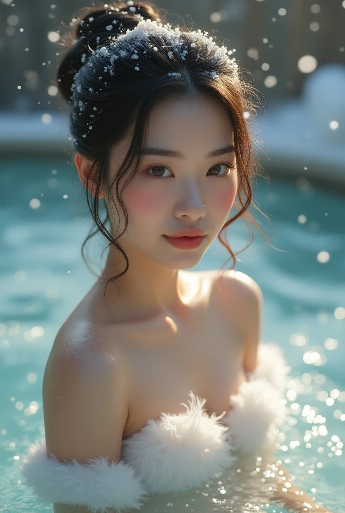 1 person, ((Exposed armpits:1.4))、(のstrapless micro bikini:1.4), (Looking into the camera)、Beautiful Japanese actresses,
Photogenic, Yukihime, Long eyelashes, Snowflake Earrings,strapless micro bikini、
(RAW Photos, Highest quality), (reality, reality的:1.4), (flying debris),
Beautiful details, Beautiful lip detail, Highly detailed eyes and face,
BREAK is perfect anatomy, The whole body is thin, Small breasts, (short hair:1.3), Angel'smile,
Crystal Skin, Wake up, Capture the light