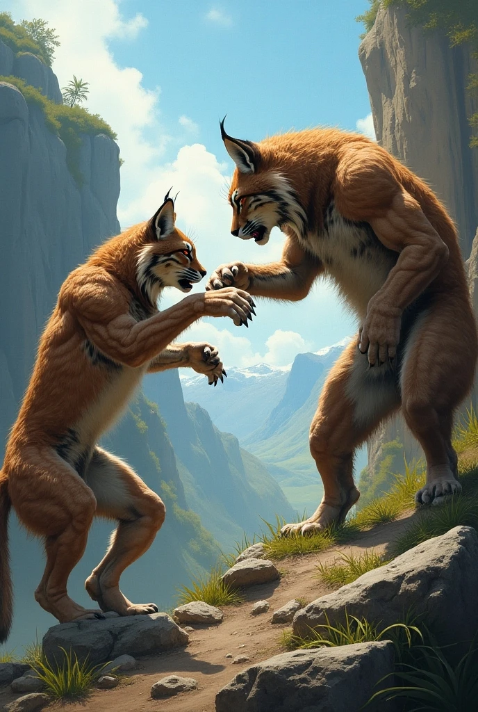 score_9, score_8_up, score_7_up, score_6_up, score_5_up, score_4_up, (duo), male anthro cougar and female human having doggystyle sex, detailed mountain background, side view