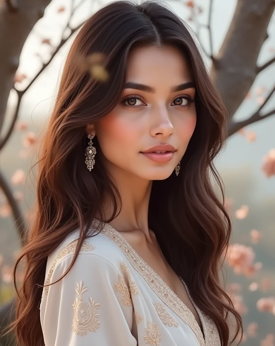 (best quality,4k,8k,highres,masterpiece:1.2),ultra-detailed,(realistic,photorealistic,photo-realistic:1.37),fashion photography, Italian girl, beautiful detailed eyes, beautiful detailed lips, long eyelashes, ponytail hairstyle, random hair colour, stylish makeup, gorgeous model, posing with confidence, sensuous expression, modern photography techniques, striking contrast between light and shadow, soft and natural lighting, pale skin tone, subtle blush, pop of colour on the lips, dramatic background with vivid colours, artistic composition, ethereal atmosphere, whisper of wind blowing through her hair, graceful and elegant posture, bokeh effects, pink silk short mini dress ,exquisite accessories, bold and creative fashion choices, attention to detail in styling and fashion design, standing in the middle of a desert, surrounded by dry mountains, sunrise