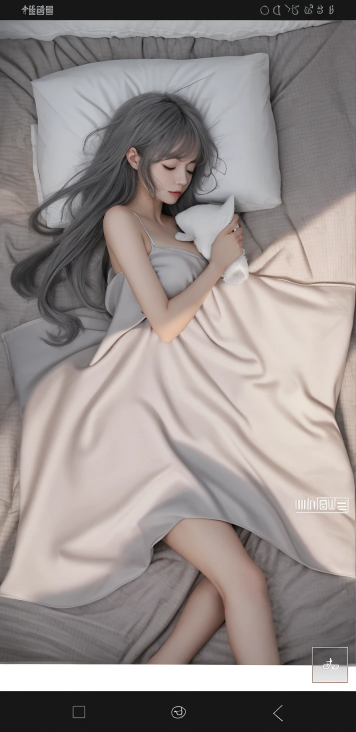 realistic curtains 1girl solo bed skirt long hair bed sheet