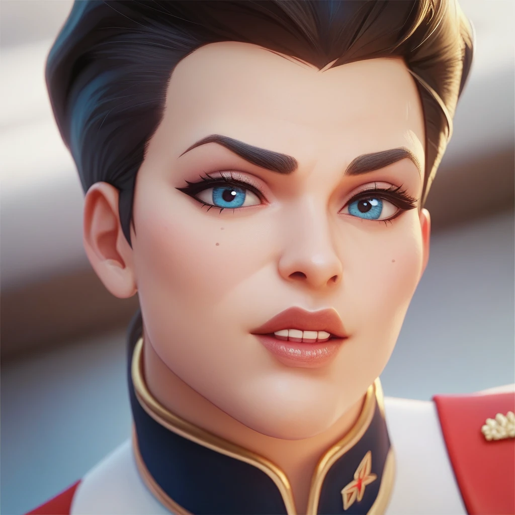 Best quality, perfect Face, perfect body, perfect blue eyes, Anissa from Invincible, warship interior design, accurate viltrumite uniform 