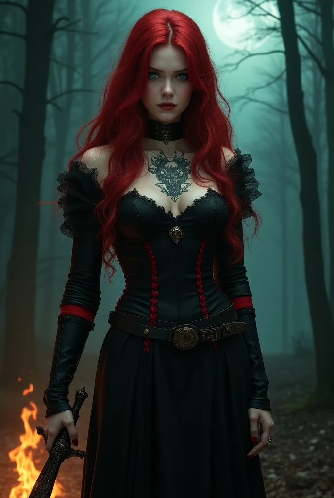 a vampire girl red hair blue eyes big tits big ass 