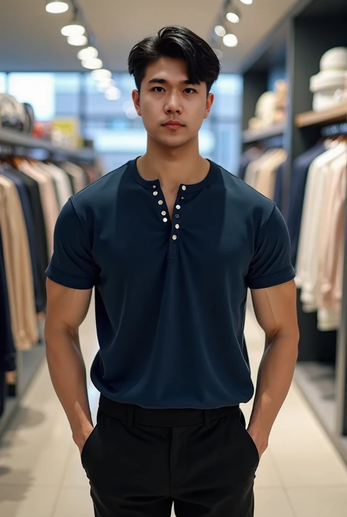 Masterpiece, best quality, High quality, วอลล์เปเปอร์ CG unity 8k ที่มีvery detailed, depth of field, HDR,,photorealistic,very detailed, 1 man sitting on a chair, Asia, black short hair, , (Thai , white shirt), blue cargo shorts, chest muscles, Big arm muscles, blood vessel, big muscles, Broad shoulders, looking at the audience, Balancing the eyes, (Make eye contact) (outside the building:1.3)